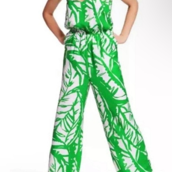 NWT Lilly Pulitzer for Target green and white jumpsuit with pockets - Picture 2 of 7